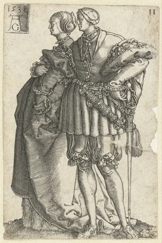 Dansend paar no. 11 by Unknown, print, 1538