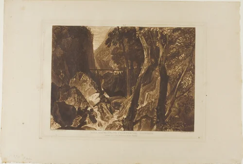 Mill near the Grand Chartreuse, plate 54 from Liber Studiorum by Joseph Mallord William Turner, print, 1816