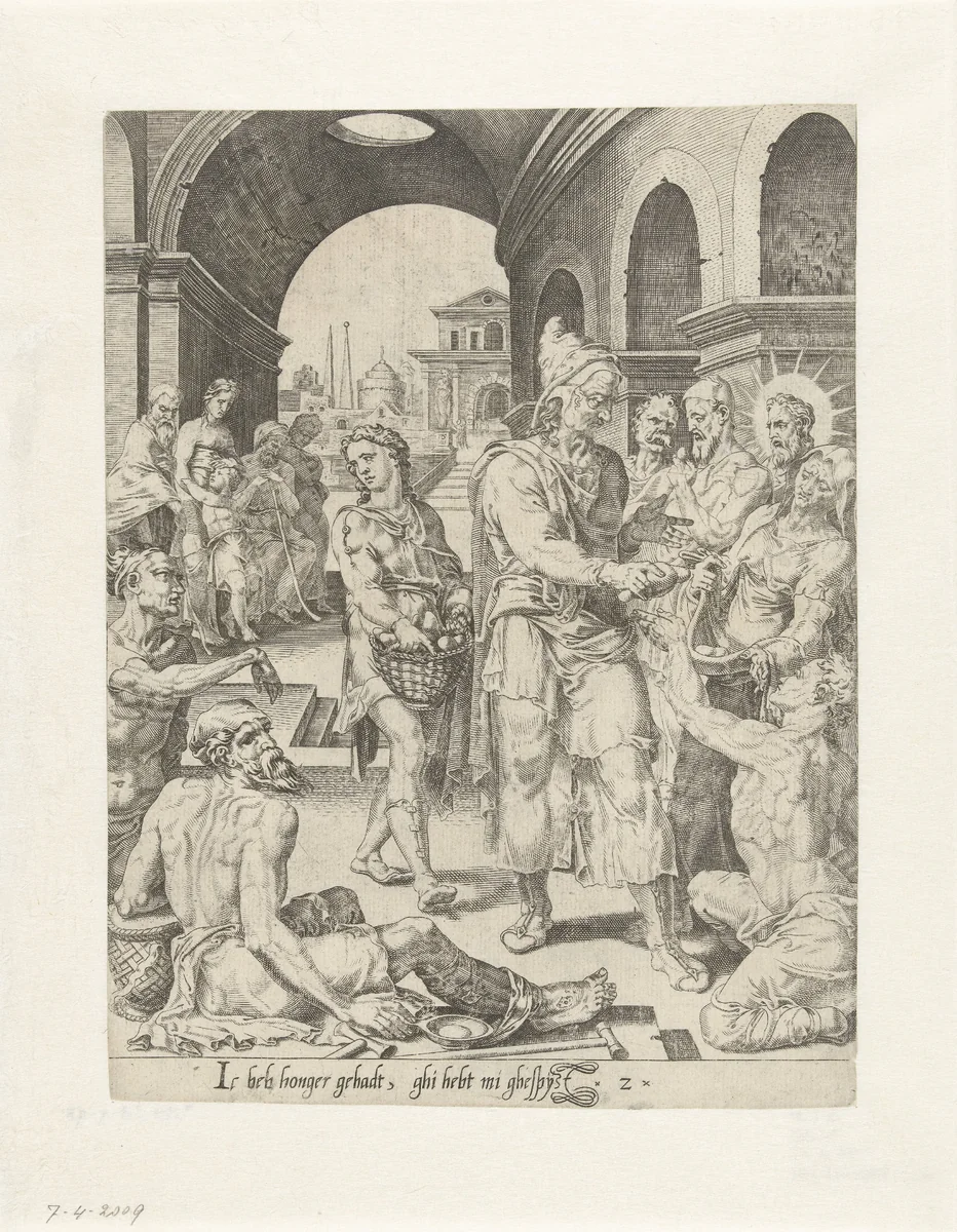 Hongerigen spijzigen by Dirck Volckertsz. Coornhert, print, 1552