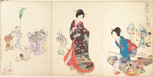 Chiyoda Castle (Album of Women) by Yōshū Chikanobu (楊洲周延), print, 1895