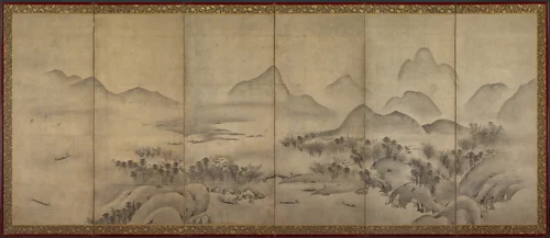 Moonlit Landscape (one of a pair) by Unknown, painting, 1575-1599