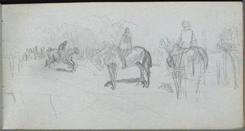 Sketchbook, page 52: Figure Study by Ernest Meissonier, book, 1860-1869