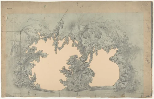 Design for a Stage Set at the Opéra, Paris by Eugène Cicéri, drawing, 1828-1890