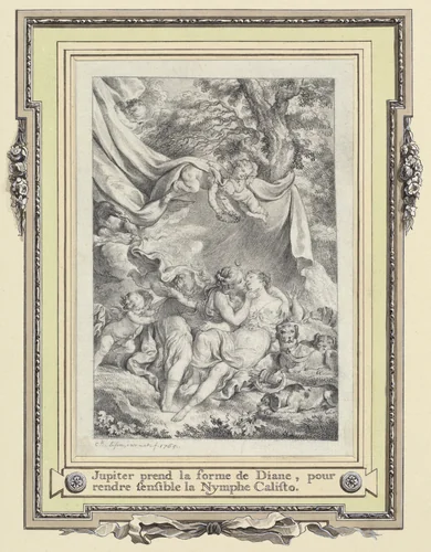 Jupiter and Callisto by Charles Eisen, drawing, 1765