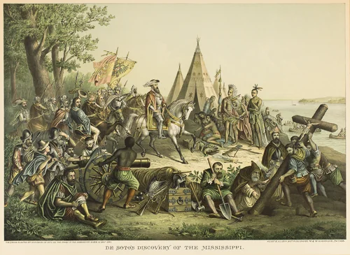 DeSoto's Discovery of the Mississippi River by Unknown Artist, print, 1896