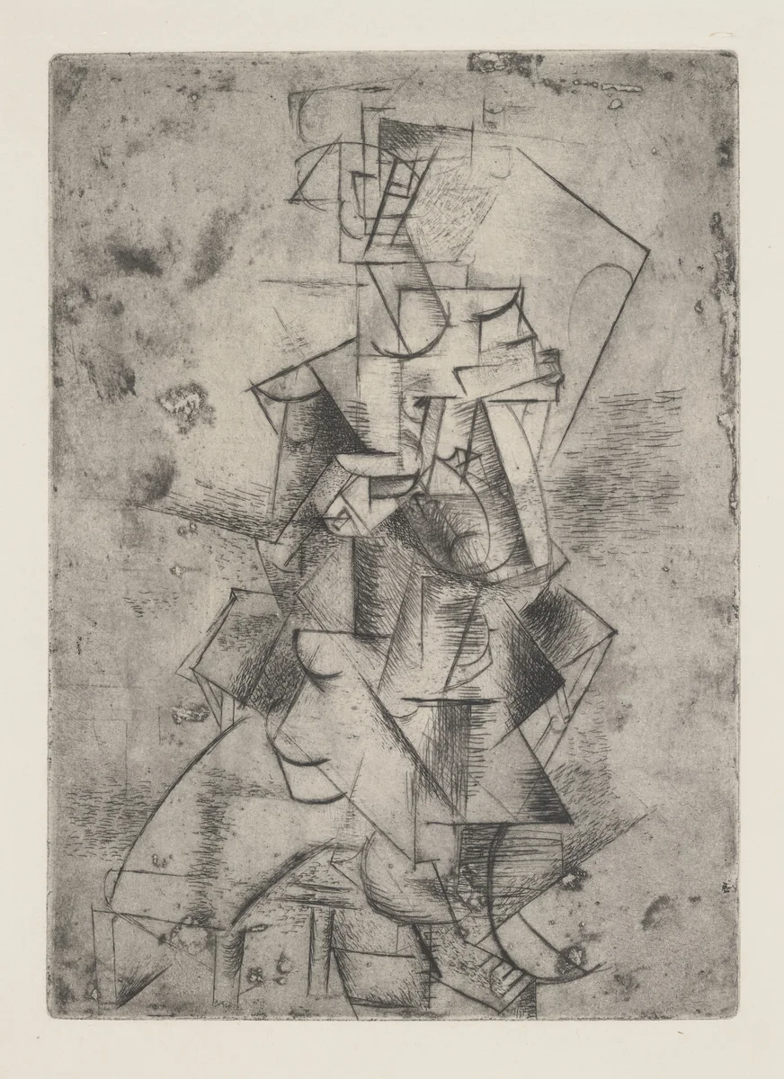 Mademoiselle Léonie in a Lounge Chair (Mademoiselle Léonie sur une chaise longue) (plate, folio 32) from Saint Matorel by Pablo Picasso, illustrated book, 1910