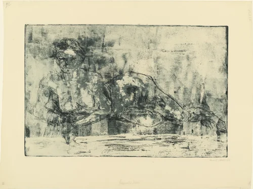 Reclining Woman (Liegendes Weib) by Emil Nolde, print, 1908