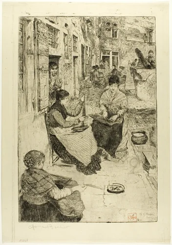 Bead Stringers by Otto Henry Bacher, print, 1882