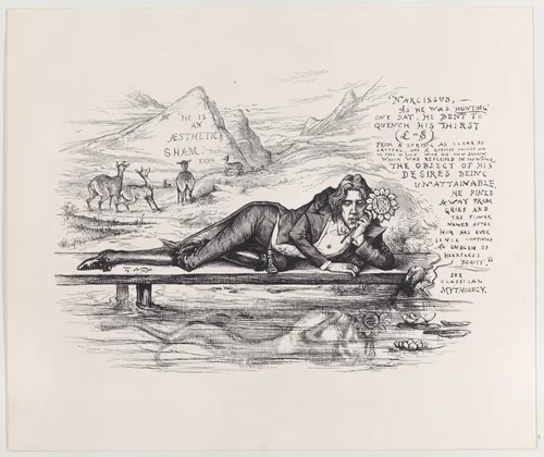 "Mr. O'Wilde, You are not the first one that has grasped at a Shadow" (published in "Harper's Bazar," February 11, 1882) by Thomas Nast, print, 1882