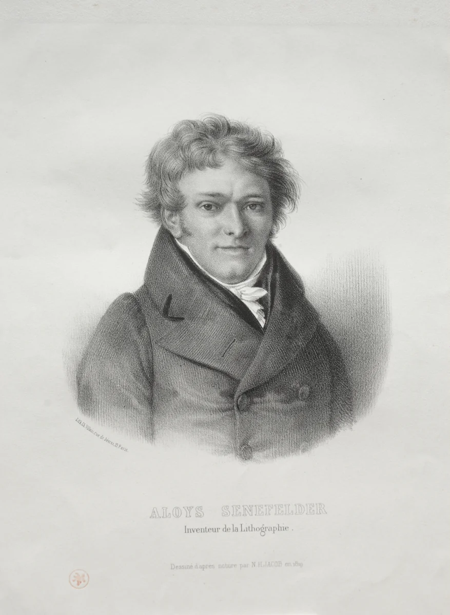 Aloys Senefelder by Nicolas Henri Jacob, print, 1819