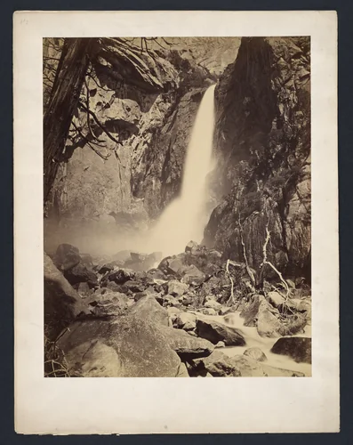 Lower Yosemite Falls by Carleton E. Watkins, photograph, 1860-1869