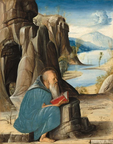 Saint Jerome Reading by Alvise Vivarini, painting, 1476