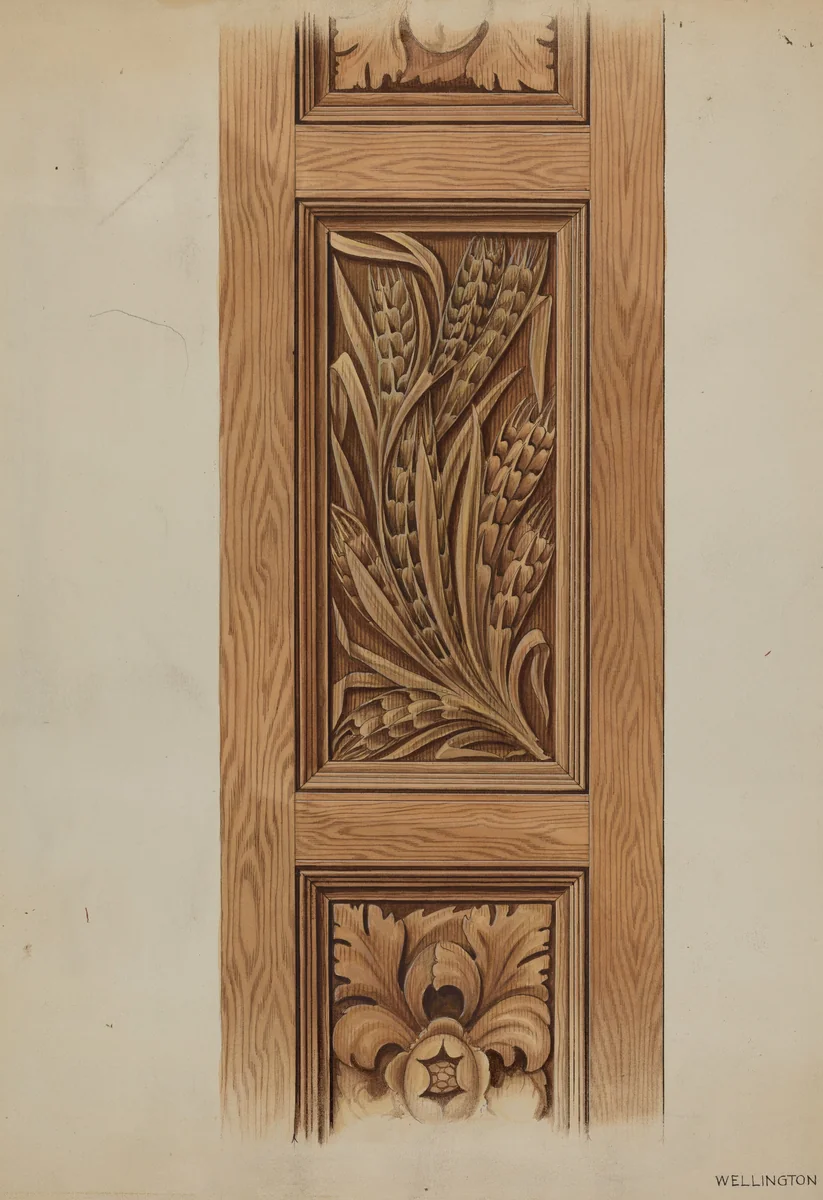 Wooden Panel by Wellington Blewett, index of american design, 1936