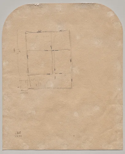 Floorplan (verso) by Jasper Cropsey, drawing, 1846-1856