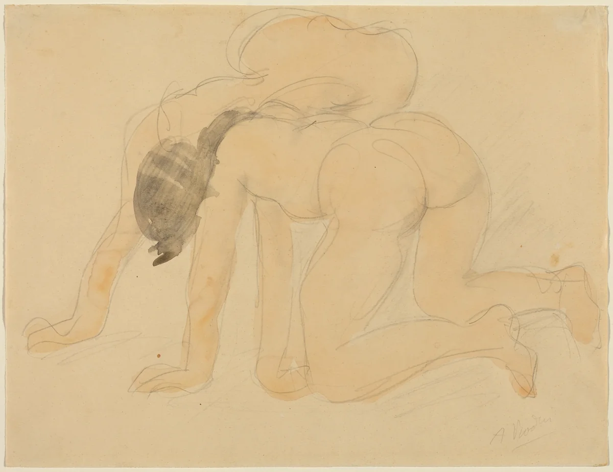Two Nudes by Odilon Roche, drawing, 1918-1947