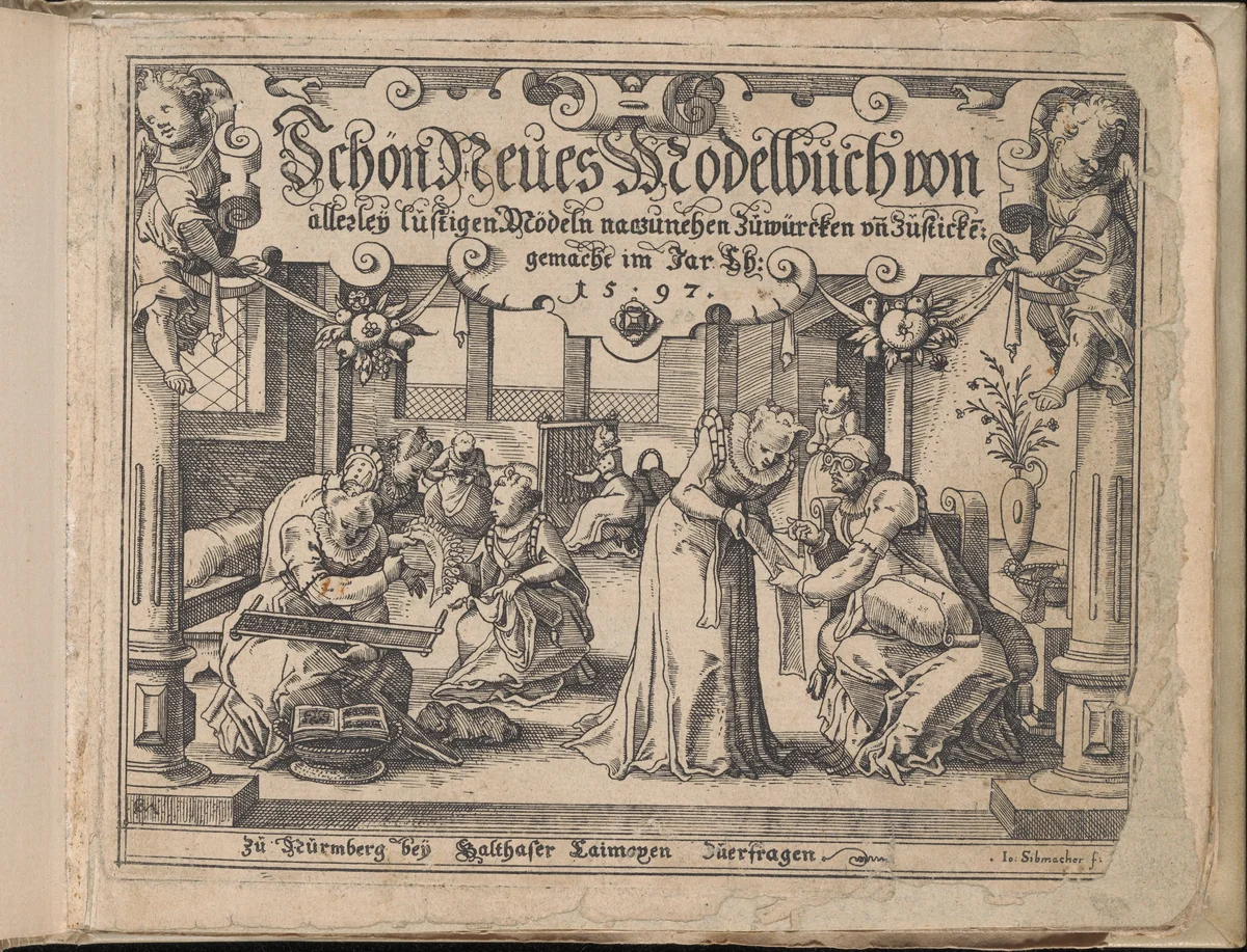 Schön Neues Modelbuch (Title Page, 1 recto) by Johann Sibmacher, book, 1597