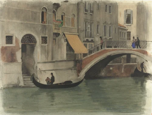 Brug over een kanaal te Venetië by Willem Witsen, drawing, 1870-1923