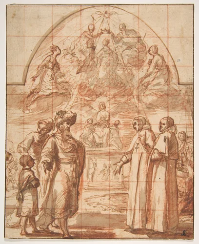 Allegory of the Trinitarian Order by Alessandro Tiarini, drawing, 1577-1668