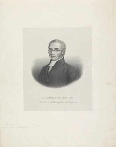 Portret van predikant Jan Jacob Denier van der Gon by anonymous, print, 1822-1845