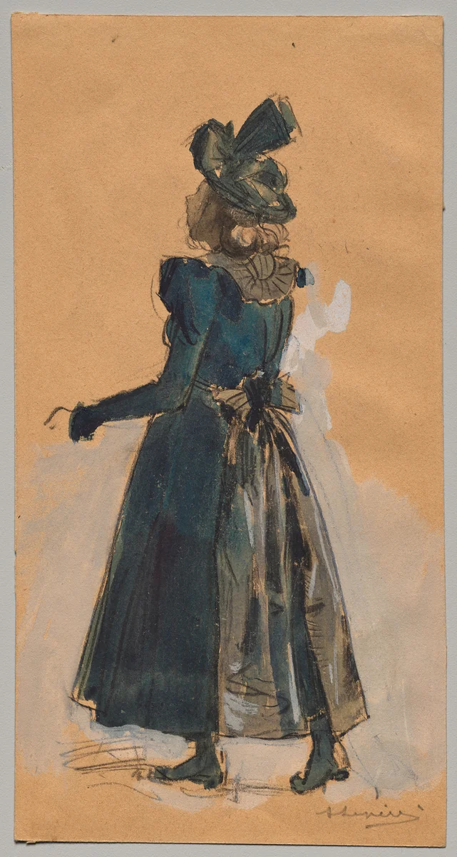 Study for the woodcut 'Bassin des Tuileries' by Auguste Louis Lepère, drawing, 1893-1903