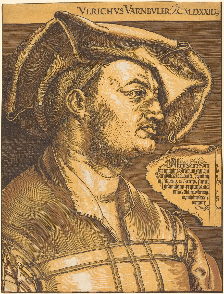 Ulrich Varnbüler by Albrecht Dürer; Willem Jansz. Blaeu, print, 1522