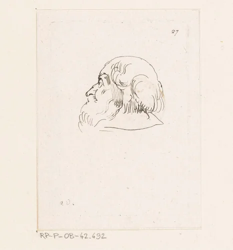 Man met baard by Anne Claude Philippe Caylus, print, 1735