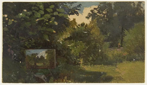 Landscape with an Easel by anonymous, drawing, 1800-1899