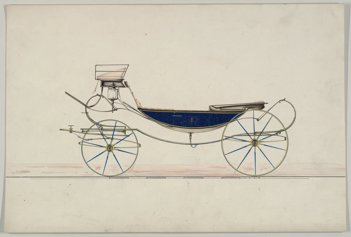 Caleche (unnumbered) by Brewster & Co., drawing, 1850-1870