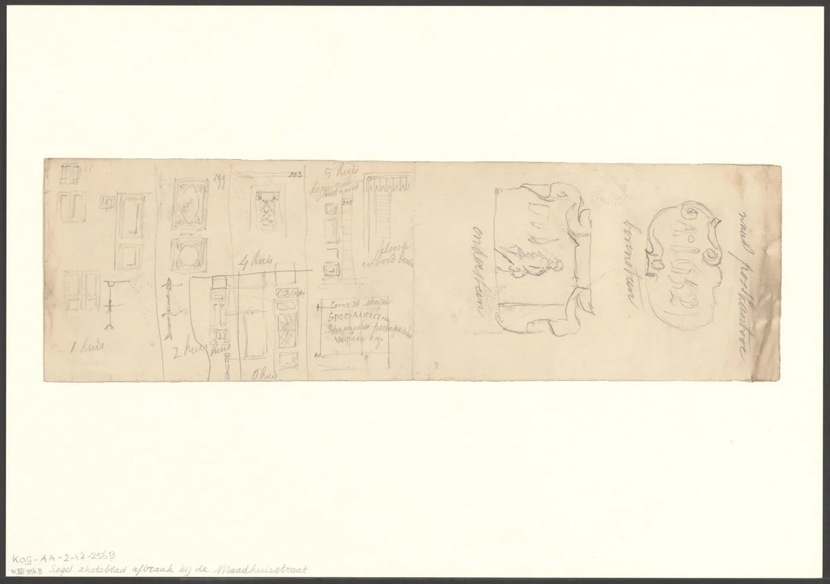 Gezicht op de afbraak bij de Raadhuisstraat by Johan Martinus Anthon Rieke, drawing, 1895-1899