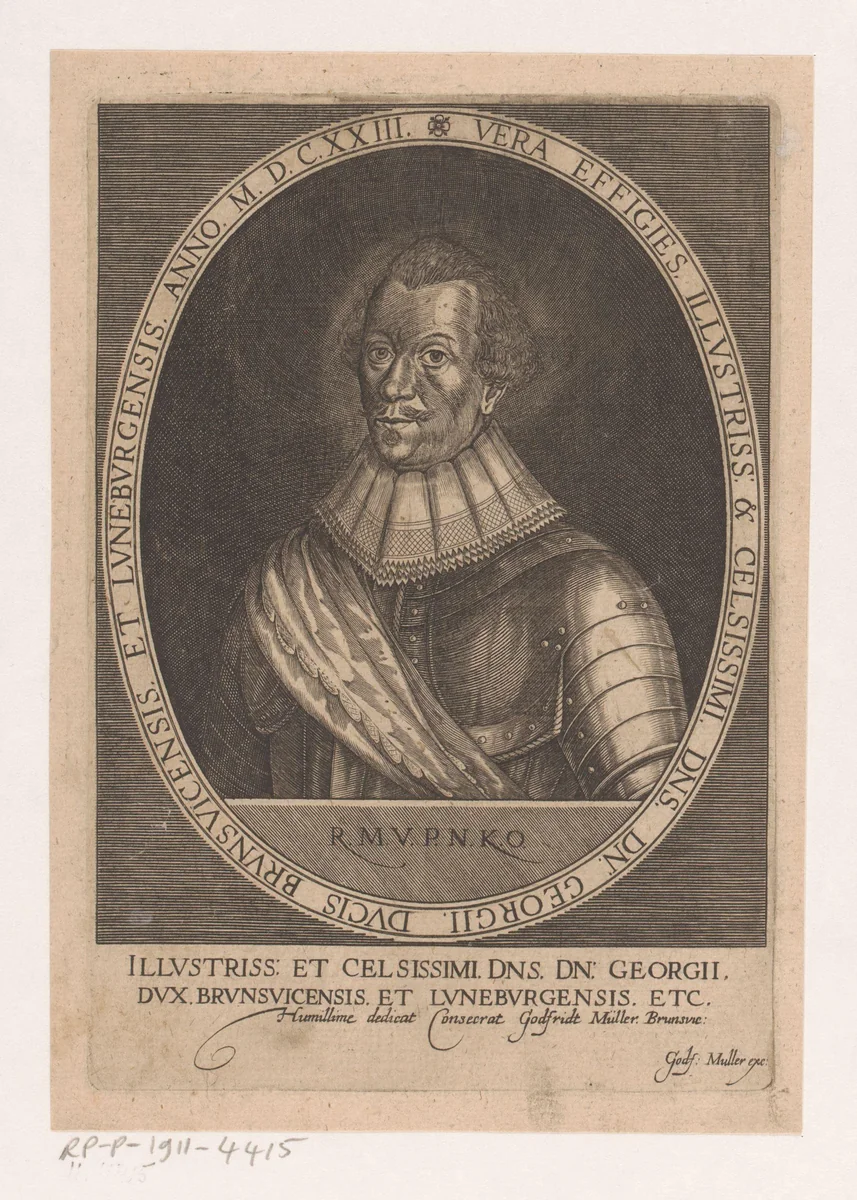Portret van Georg von Braunschweig-Calenberg by anonymous, print, 1620-1656