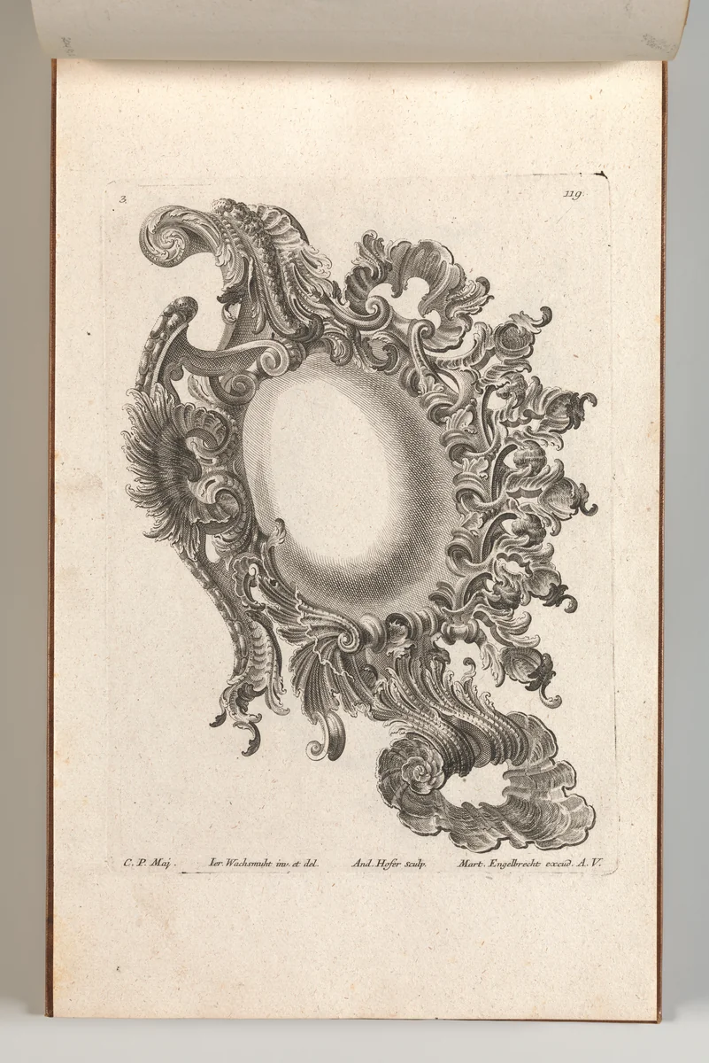Design for a Cartouche, Plate 3 from 'Allerneueste Façon einiger Schild oder Cartouches' by Andreas Hofer, book, 1750-1756
