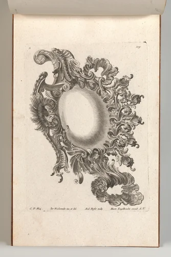 Design for a Cartouche, Plate 3 from 'Allerneueste Façon einiger Schild oder Cartouches' by Andreas Hofer, book, 1750-1756