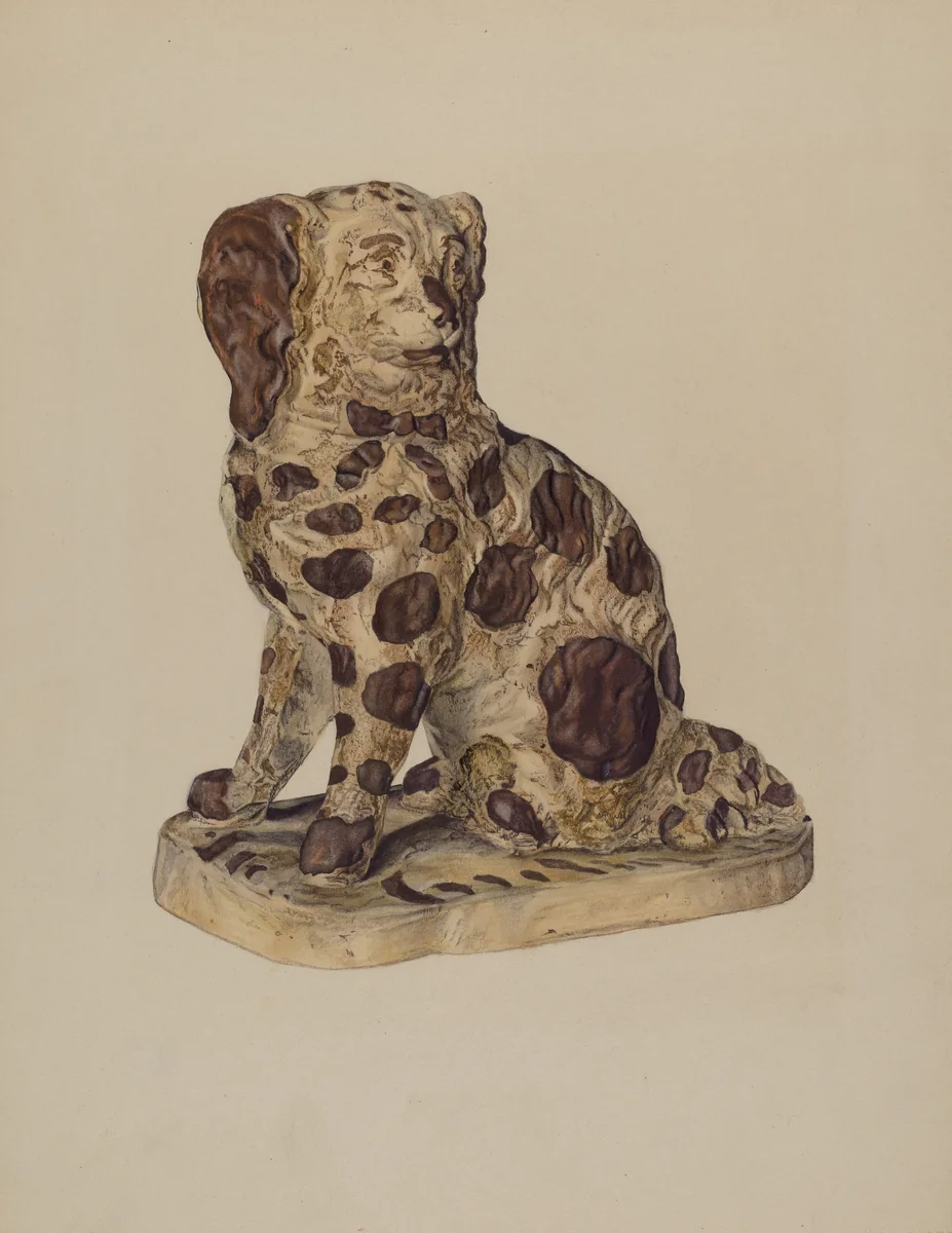 Ceramic Coach Dog by George Yanosko, index of american design, 1940