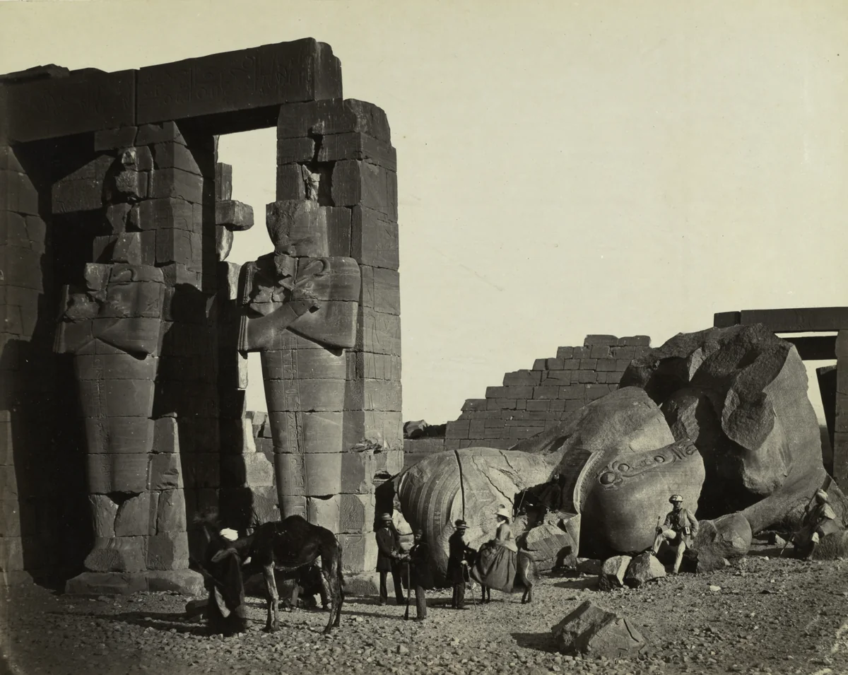 Fallen Statue at the Ramesseum, Thebes by Francis Frith, photograph, 1857