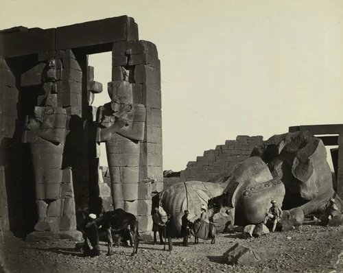Fallen Statue at the Ramesseum, Thebes by Francis Frith, photograph, 1857
