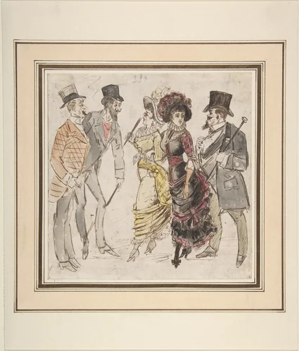 Designs for Costumes by anonymous, drawing, 1875-1880