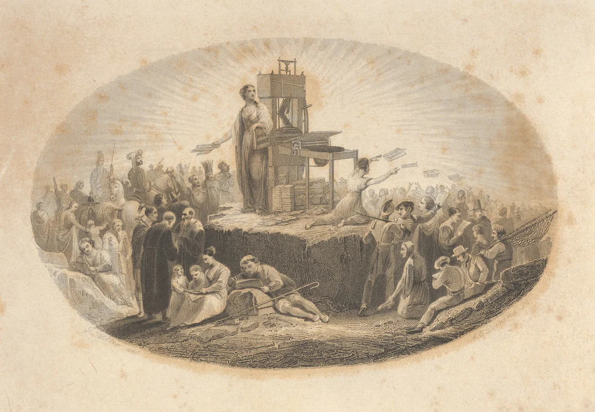 Certificate of Bible Society by Asher Brown Durand, print, 1801-1900