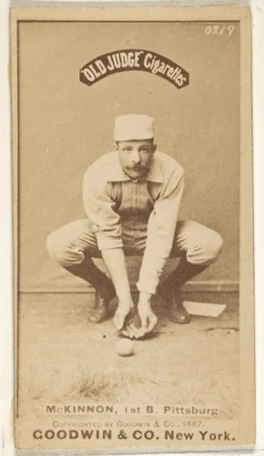 Alex McKinnon, 1st Base, Pittsburgh, from the Old Judge series (N172) for Old Judge Cigarettes by Goodwin & Company, photograph, 1887