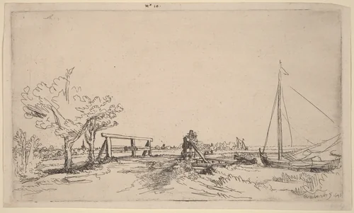 Six's Bridge by Rembrandt van Rijn, print, 1645