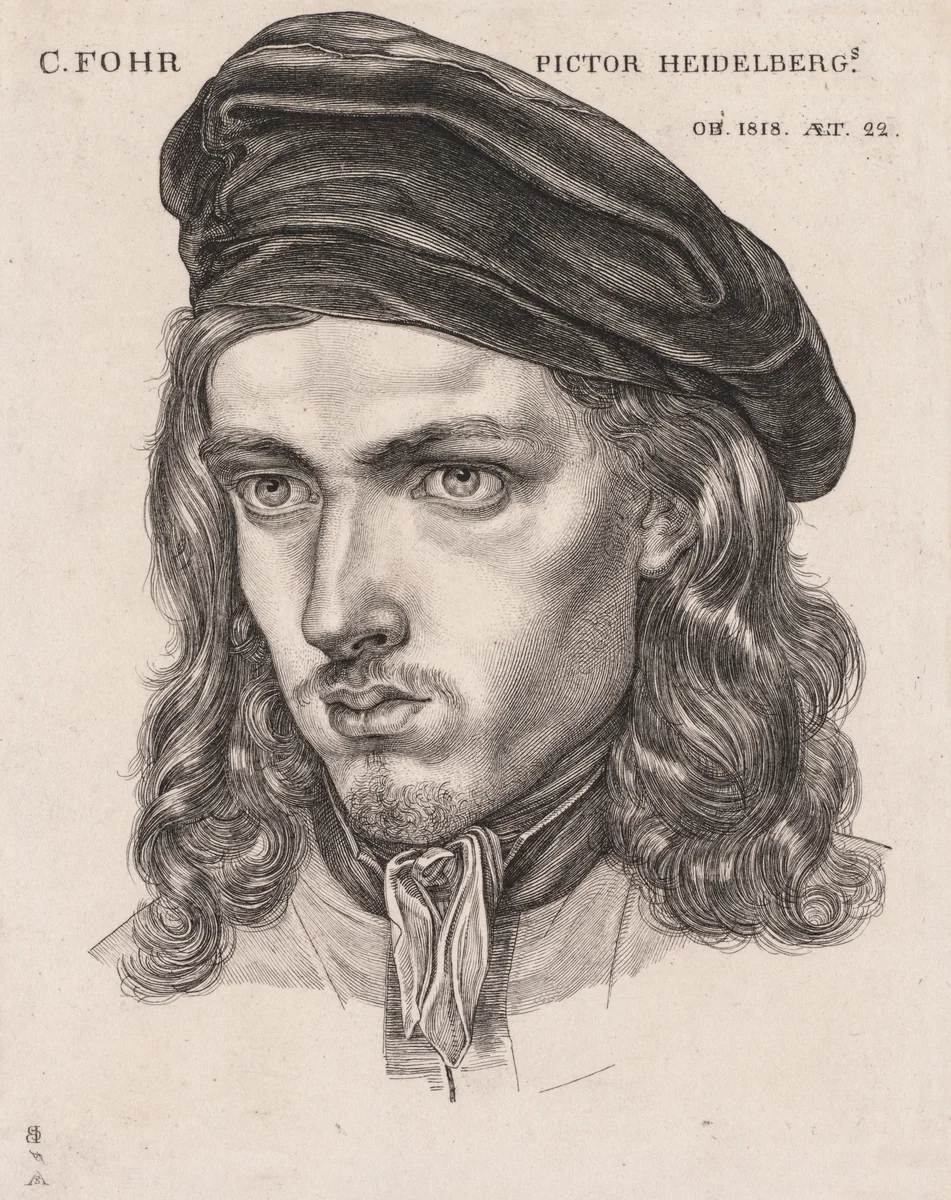 Portrait of Carl Philipp Fohr by Samuel Amsler, print, 1818