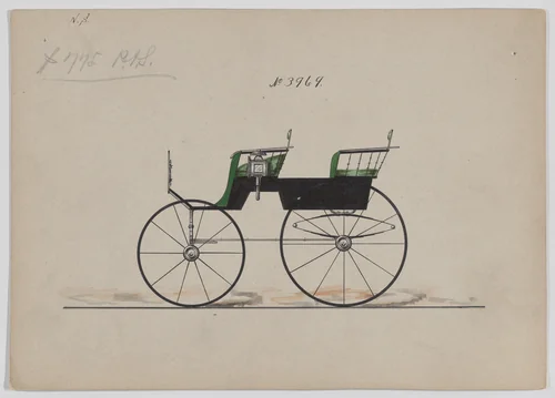 Design for T-Cart, no. 3969 by Brewster & Co., drawing, 1850-1910