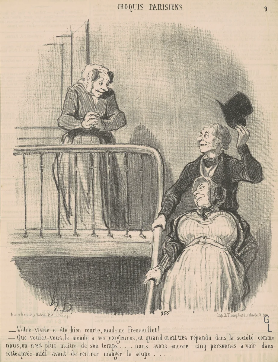 Votre visite a été bien courte ... by Honoré Daumier, print, 1853