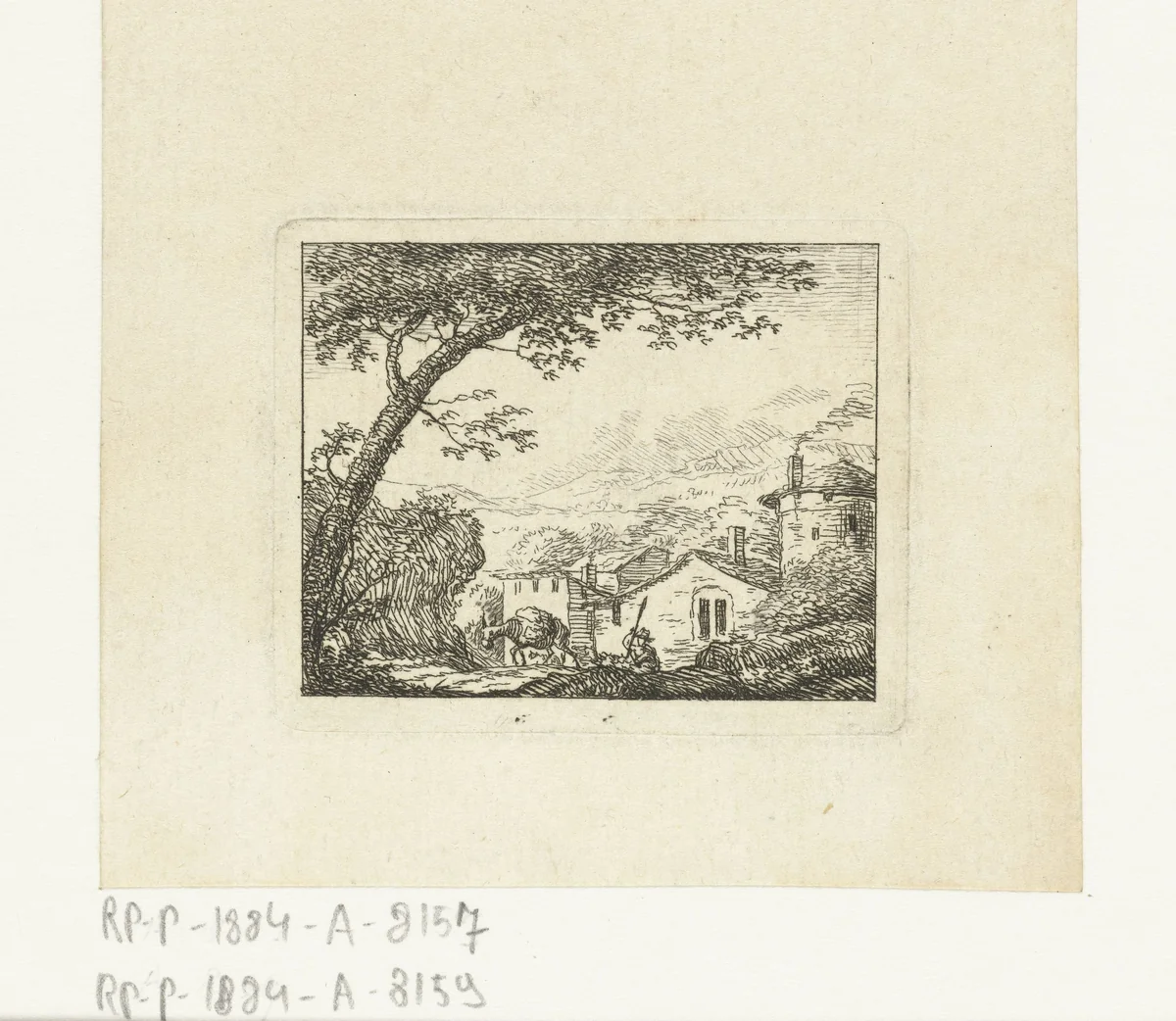 Dorpsgezicht by Johanna de Bruyn, print, 1732-1782