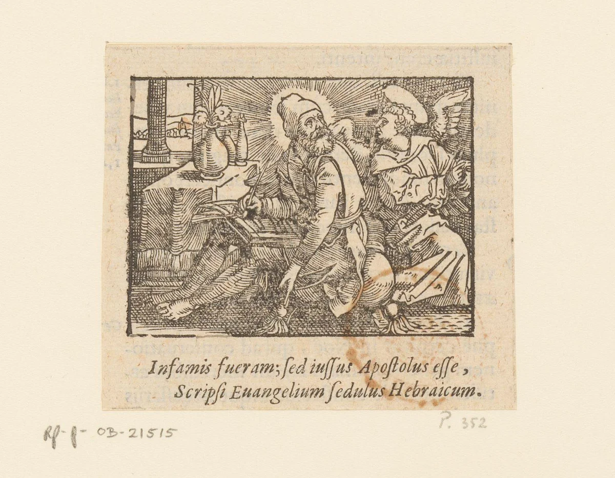 Evangelist Mattheus by anonymous, print, 1534