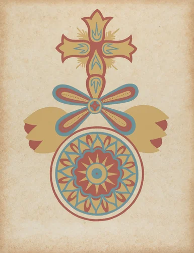 Santa Barbara Mission Doorway Design from the portfolio "Decorative Art of Spanish California" by American 20th Century, index of american design, 1935-1942