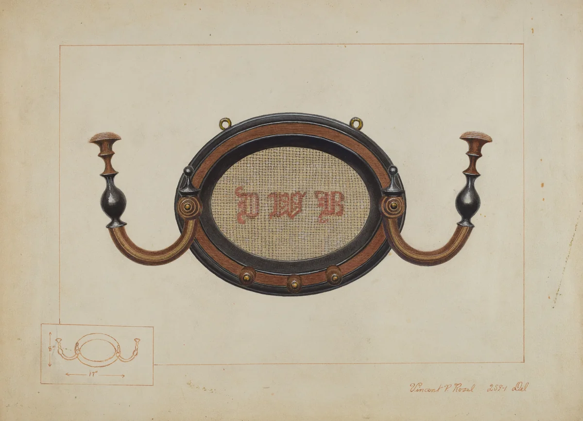 Wall Hat Rack by Vincent P. Rosel, index of american design, 1937