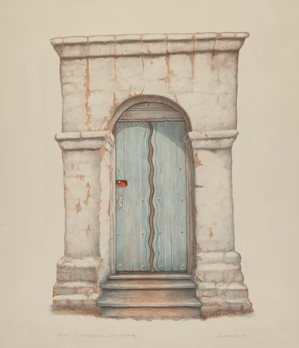 Doorway at Mission San Juan by June Dale, index of american design, 1935-1942