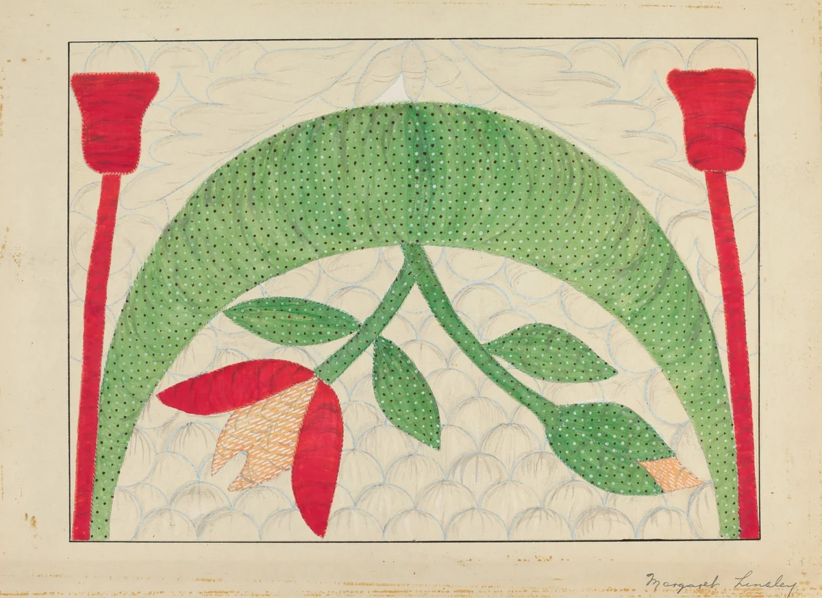 Quilt by Margaret Linsley, index of american design, 1935-1942
