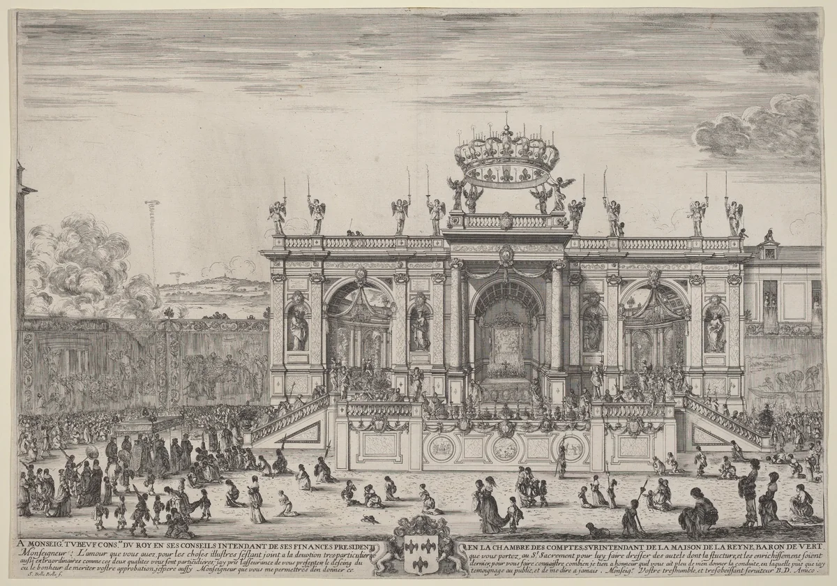 Altar for Corpus Christi Day by Stefano della Bella, print, 1648