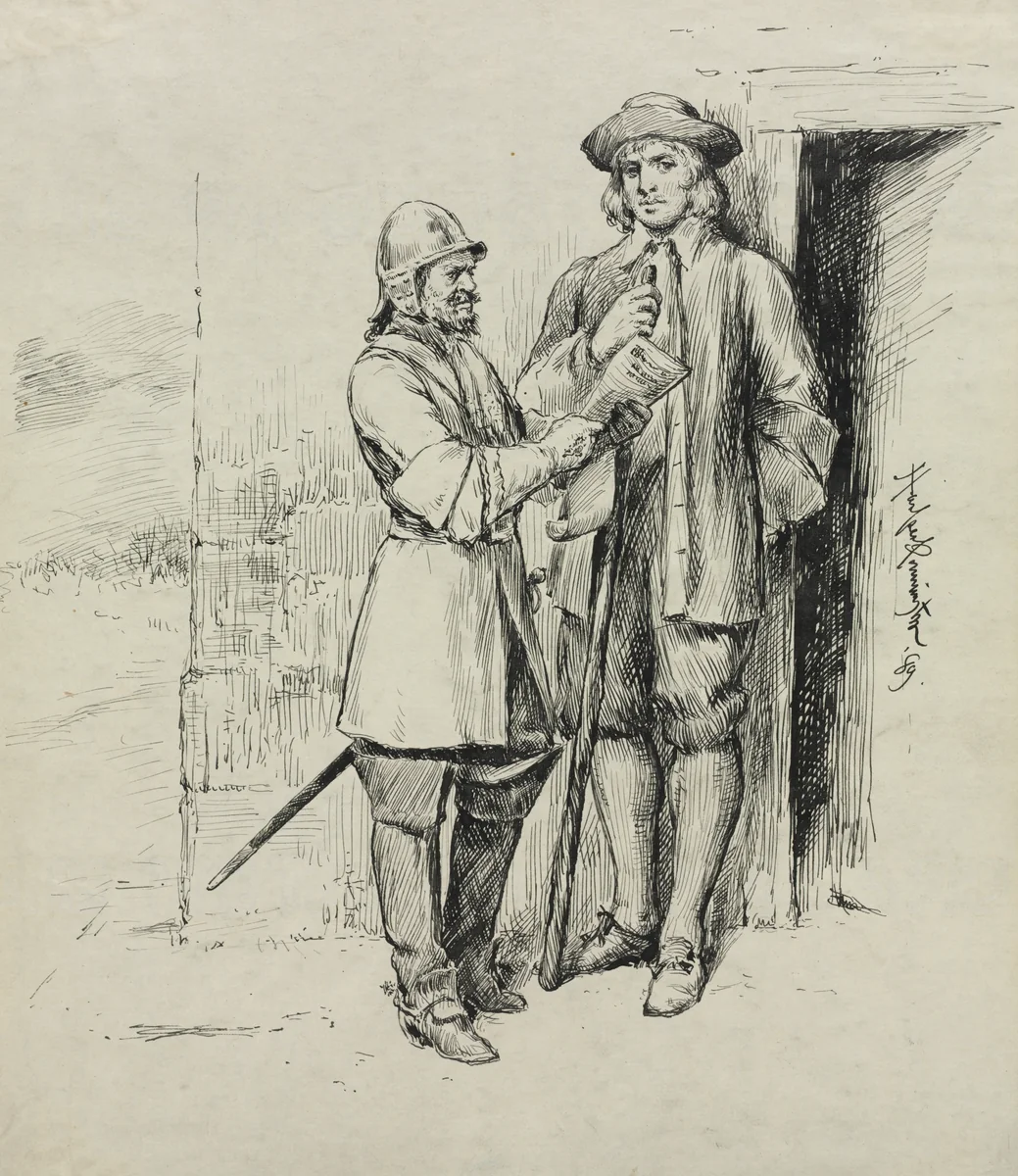 Illustration for Chapter XXIII from "Lorna Doone" by William Henry Drake, drawing